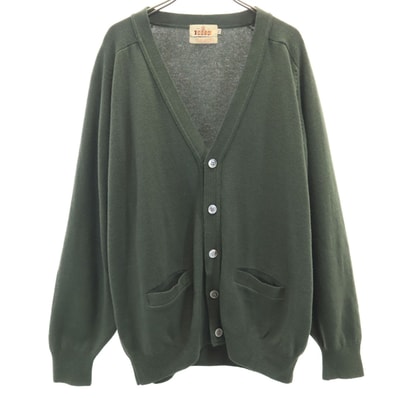 BARACUTA バラクータ 長袖 Vネック ニットカーディガン 2L カーキ