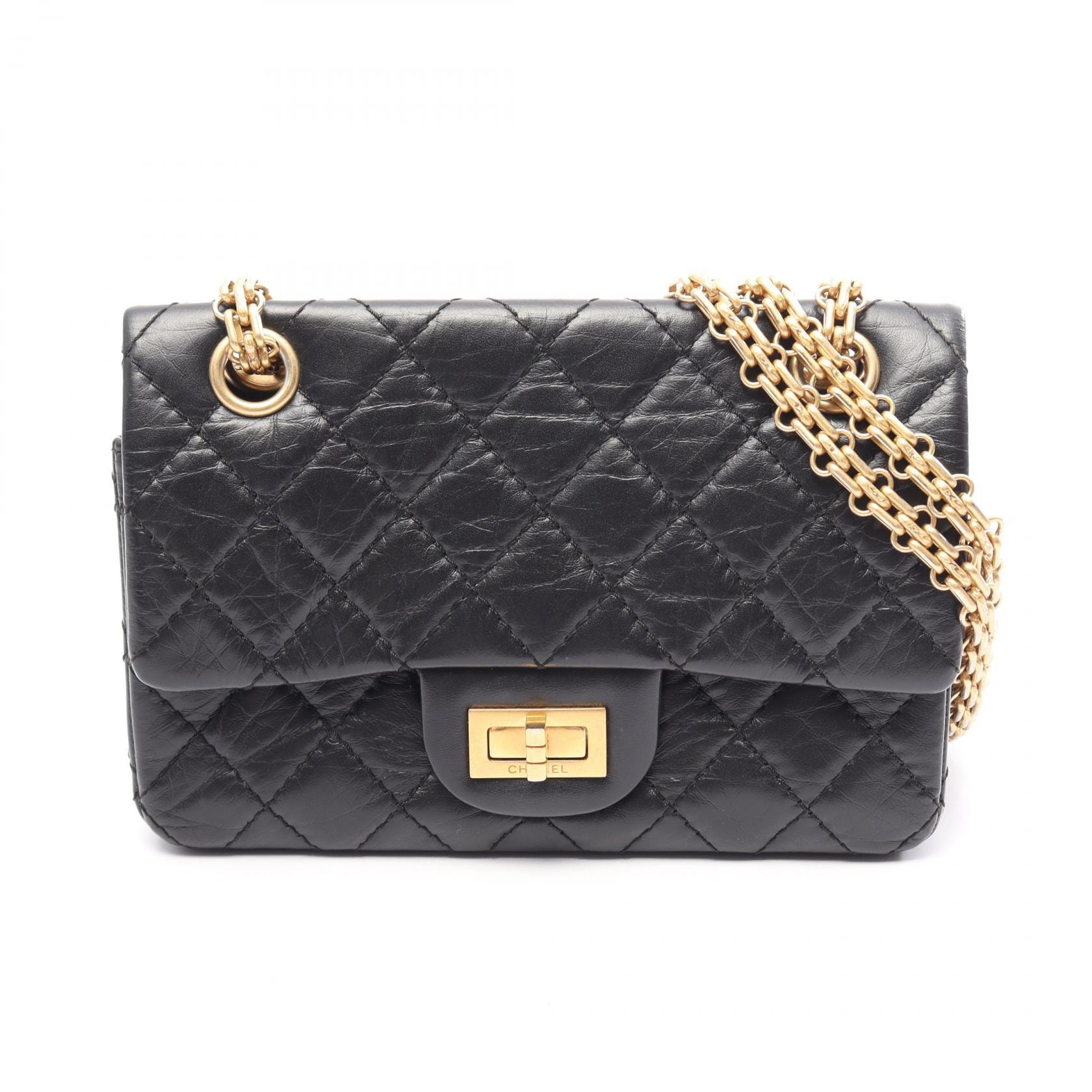 シャネル CHANEL 2.55 ミニマトラッセ ショルダーバッグ バッグ カーフ(牛革) レディース ブラック系 【中古】