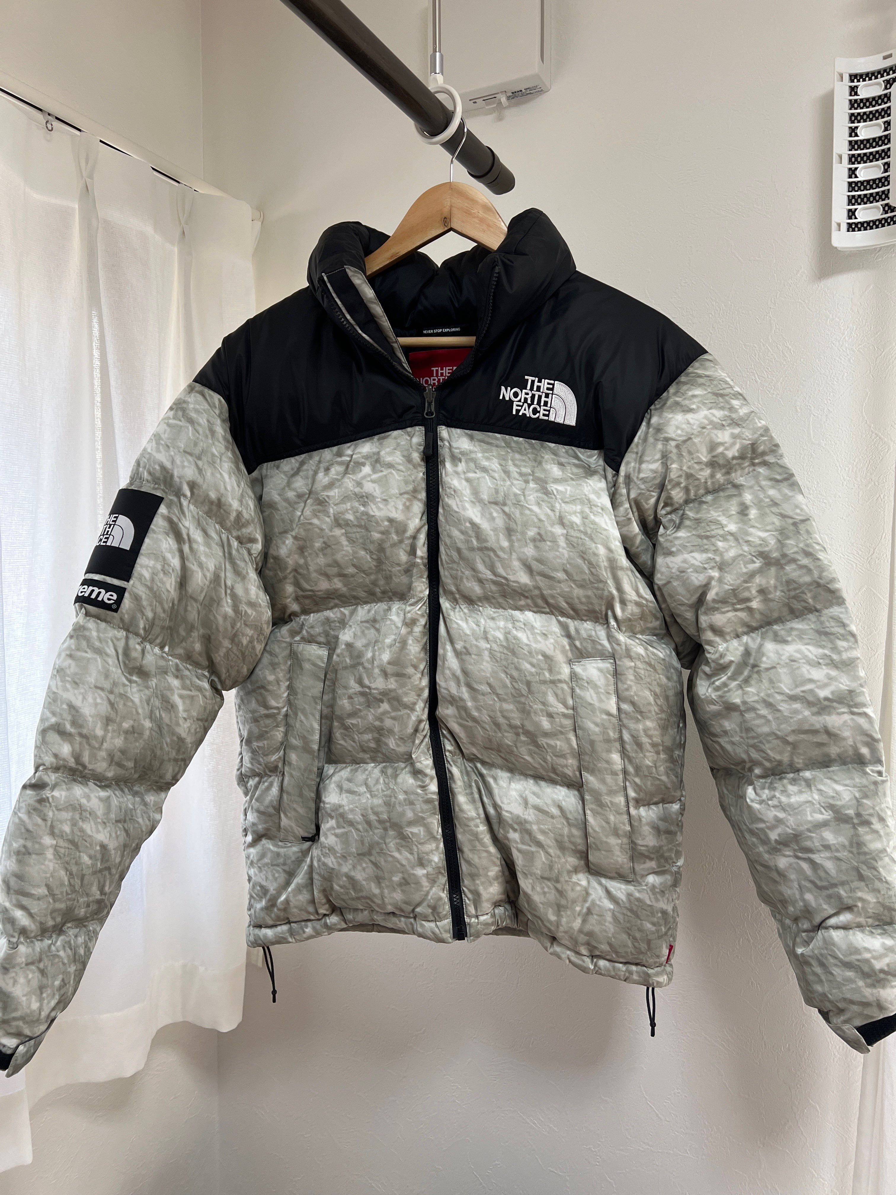 Supreme x The North Face Nuptse Jacket "White Paper Print"
