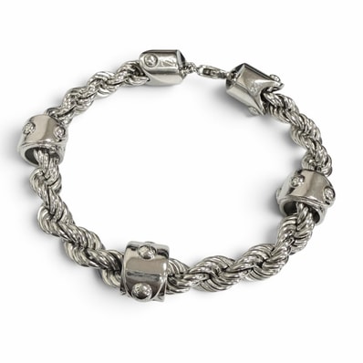 美品 ルイヴィトン ブレスレット シルバー メンズ L M1540L