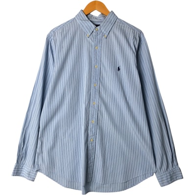古着 ラルフローレン Ralph Lauren CLASSIC FIT 長袖 ボタンダウンストライプシャツ メンズXL相当/eaa578526