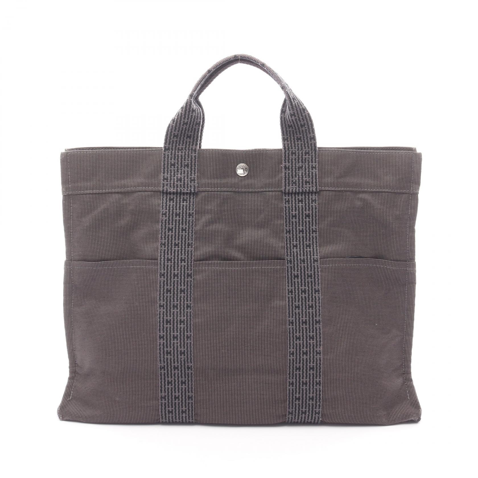 エルメス HERMES エールラインMM トートバッグ バッグ キャンバス ナイロンキャンバス メンズ レディース グレー系 【中古】
