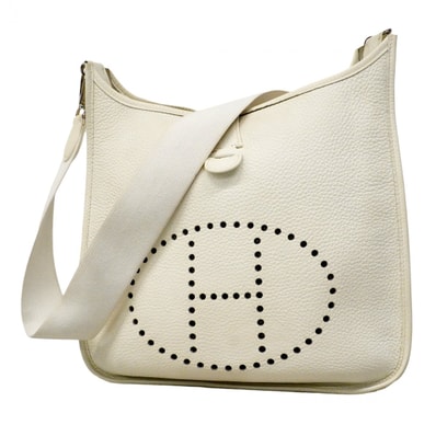 ★最終価格【6cd4876】エルメス ショルダーバッグ エヴリン1GM トリヨンクレマンス ホワイト シルバー金具 □J刻印【中古】レディース