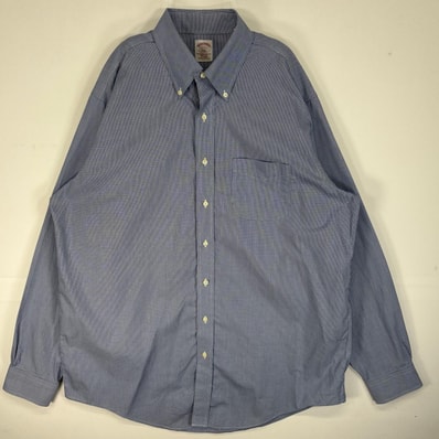 古着 ブルックスブラザーズ Brooks Brothers 長袖シャツ REGULAR FIT 胸ポケ 346 XL ブルー系 チェック メンズ