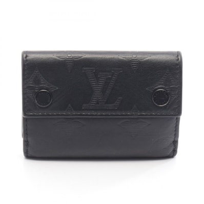 ルイ・ヴィトン LOUIS VUITTON ディスカバリー コンパクト ウォレット 三つ折り財布 財布 レザー モノグラム・シャドウ ノワール メンズ ブラック系 M67631 【中古】