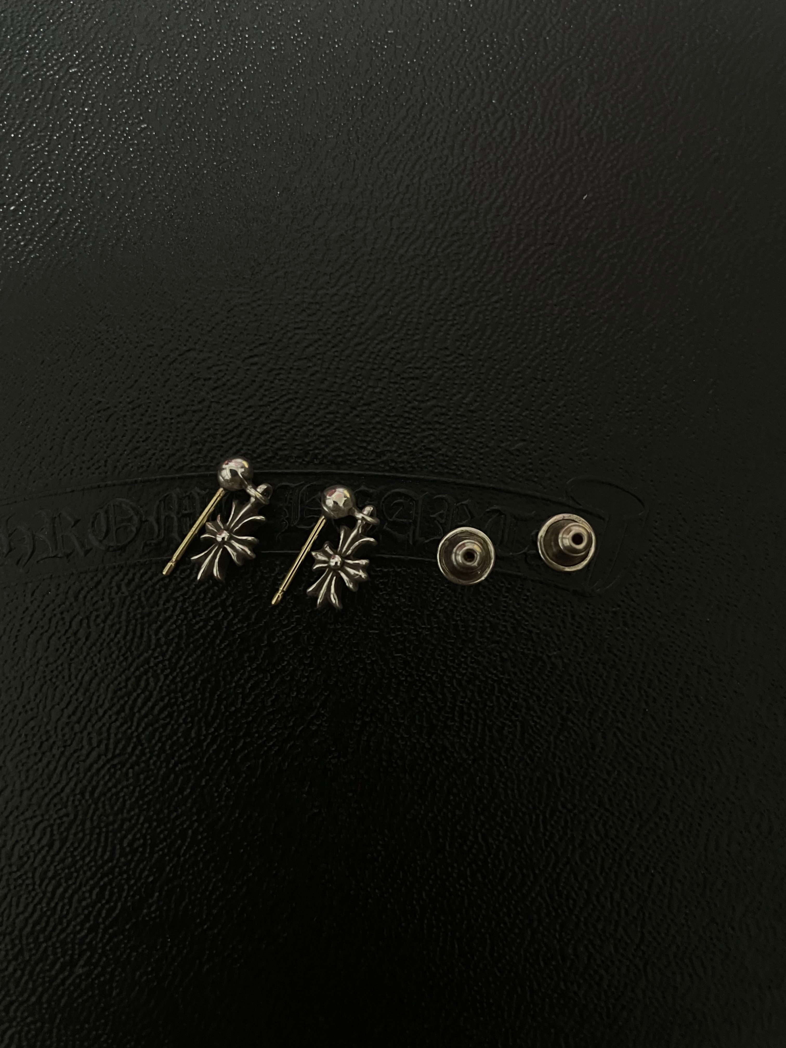 Chrome Hearts Tiny E CH Plus Drop Earrings "Silver"