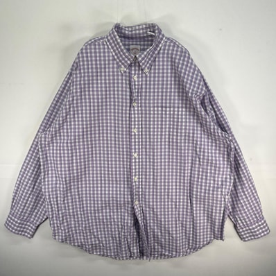 古着 ブルックスブラザーズ Brooks Brothers 長袖シャツ チェック 胸ポケ 346 XL パープル系 マルチカラー メンズ