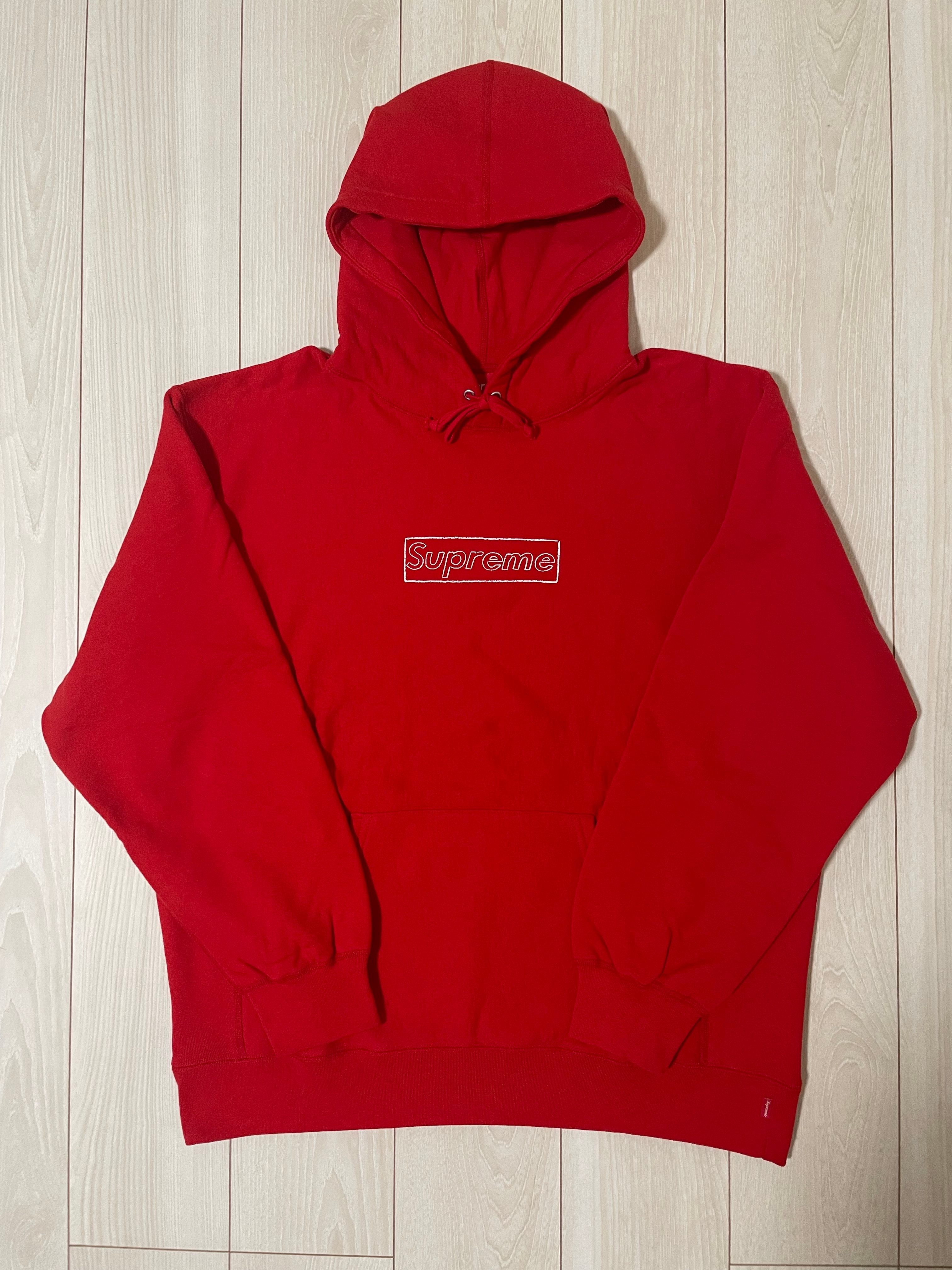 Supreme KAWS Chalk Logo Hooded Sweatshirt "Red"(2021)