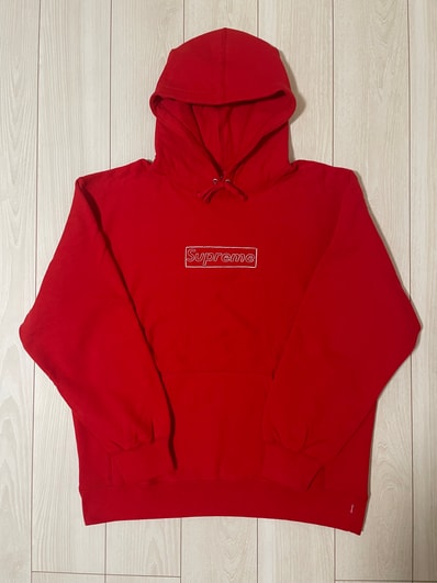 Supreme KAWS Chalk Logo Hooded Sweatshirt "Red"(2021)