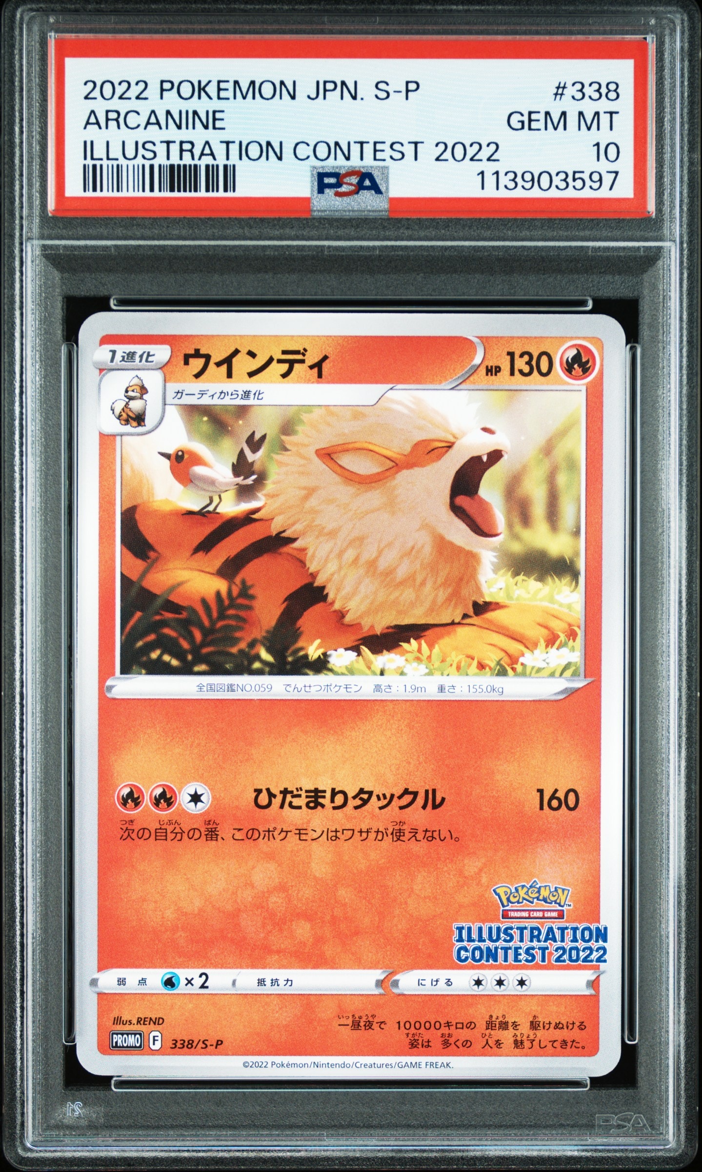 ウインディ プロモ[PROMO338 S-P](プロモーションカード「ポケモンセンター・ポケモンストア・ポケモンセンターオンライン2000円以上購入特典」)