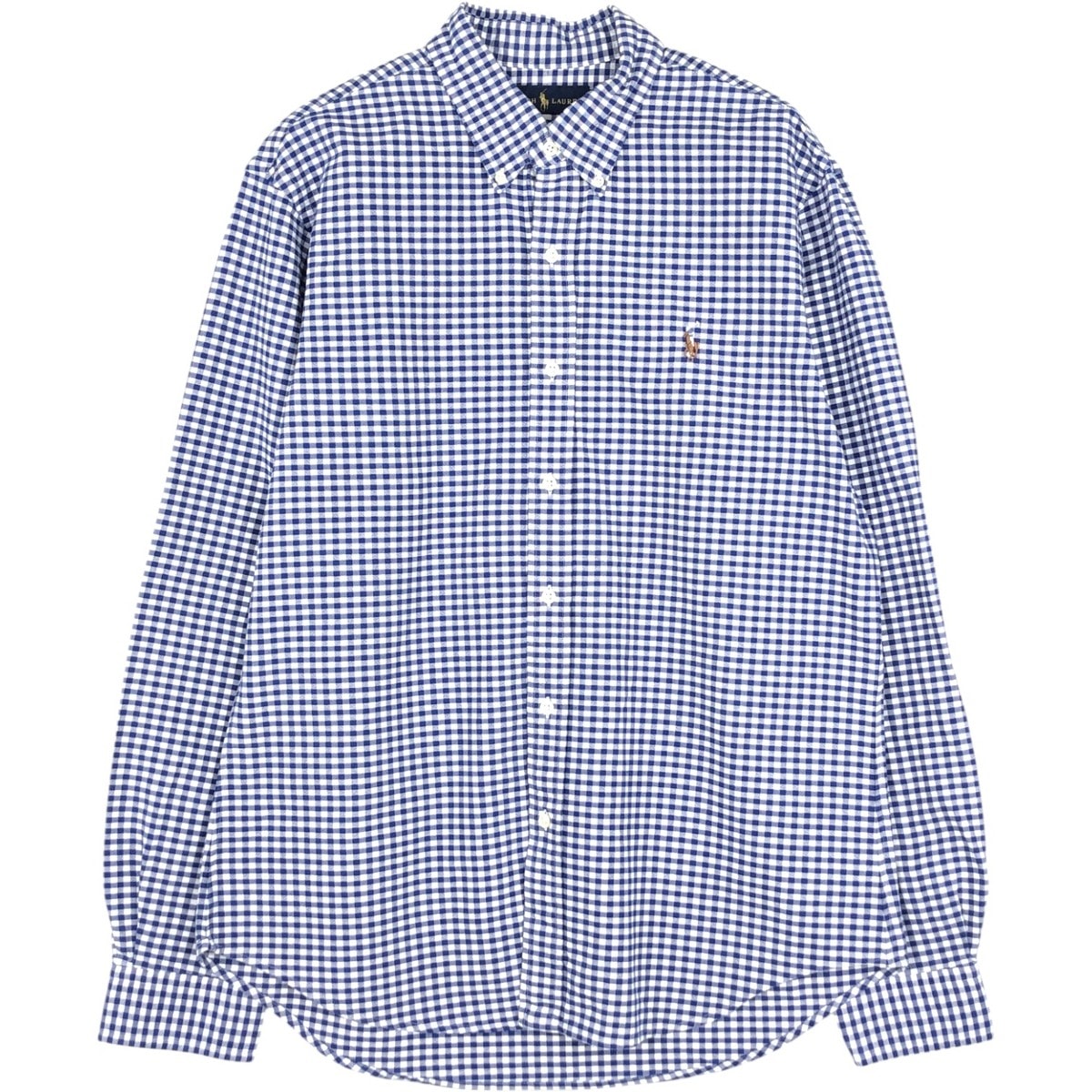 古着 ラルフローレン Ralph Lauren SLIM FIT スリムフィット ギンガムチェック 長袖 ボタンダウンチェックシャツ メンズL相当/eaa662713