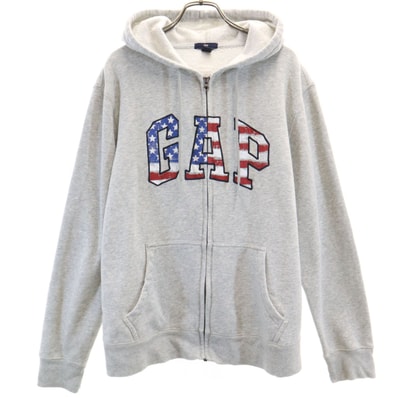 GAP ギャップ 長袖 ジップパーカー M グレー