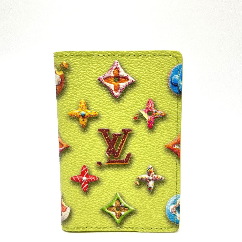 ルイヴィトン LOUIS VUITTON オーガナイザー・ドゥ ポッシュ M28044 LV × TM 村上隆コラボ  モノグラム・ドーナツ キャンバス カードケース レザー ピスタチオグリーン 新品