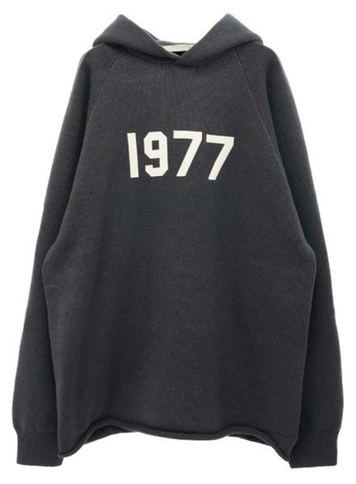 FEAR OF GOD ESSENTIALS 1977 KNIT HOODIE "Iron"