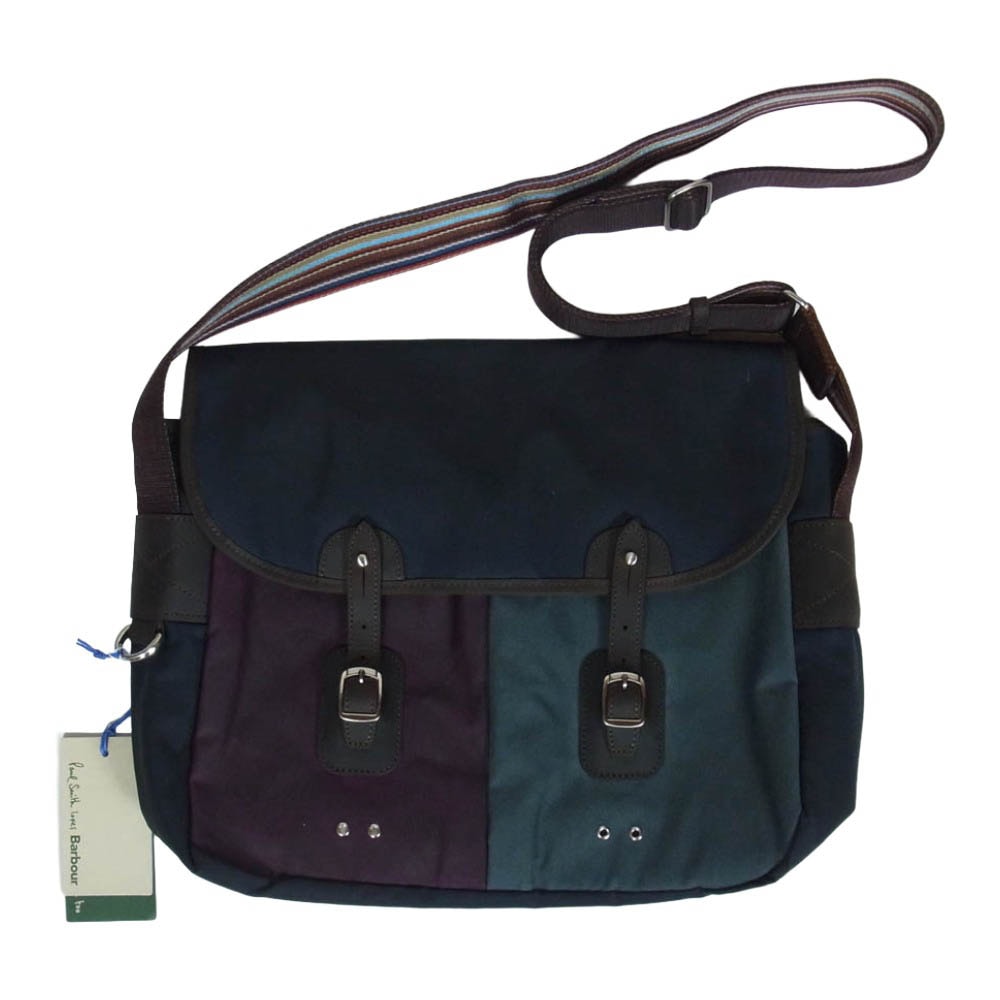 Barbour バブアー Paul Smith ポール・スミス 252UBA0761 × Paul Smith Wax Crossbody Bag ポールスミス ワックス クロスボディ ショルダーバッグ ネイビー系【新古品】【未使用】【中古】