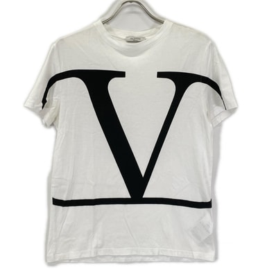 ヴァレンティノ SV3MG02T5F6 ホワイト コットン ロゴ Tシャツ