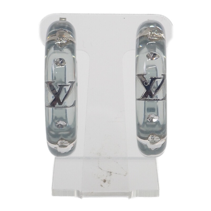 ルイヴィトン LOUIS VUITTON LVスパークス M02817 ピアス レジン/ストラス ブルー シルバー金具 レディース【中古】【Aランク】