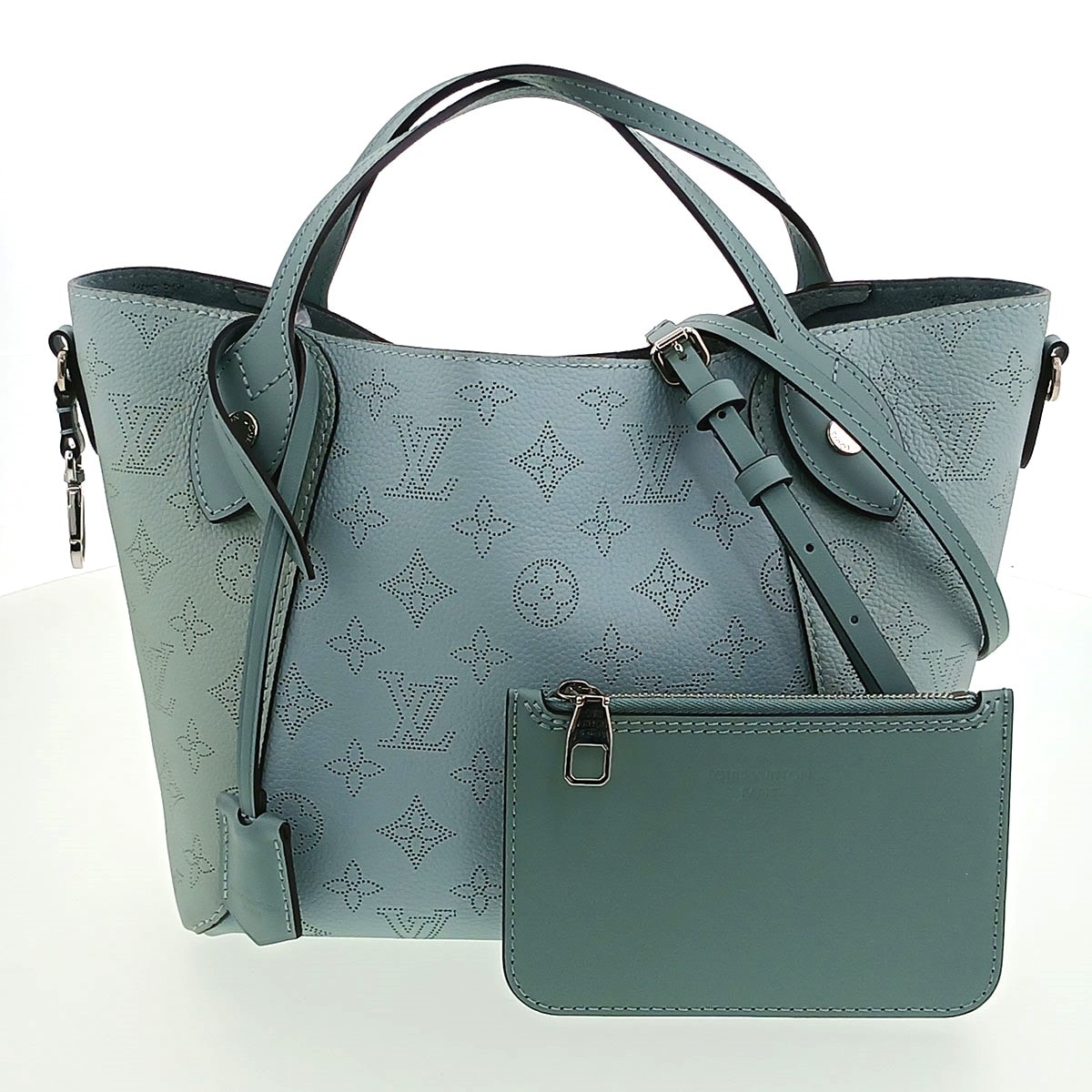 【値下げ】 LOUIS VUITTON ルイ・ヴィトン ヒナ PM ハンドバッグ M55905 モノグラムマヒナ ブルー  レディース【中古】