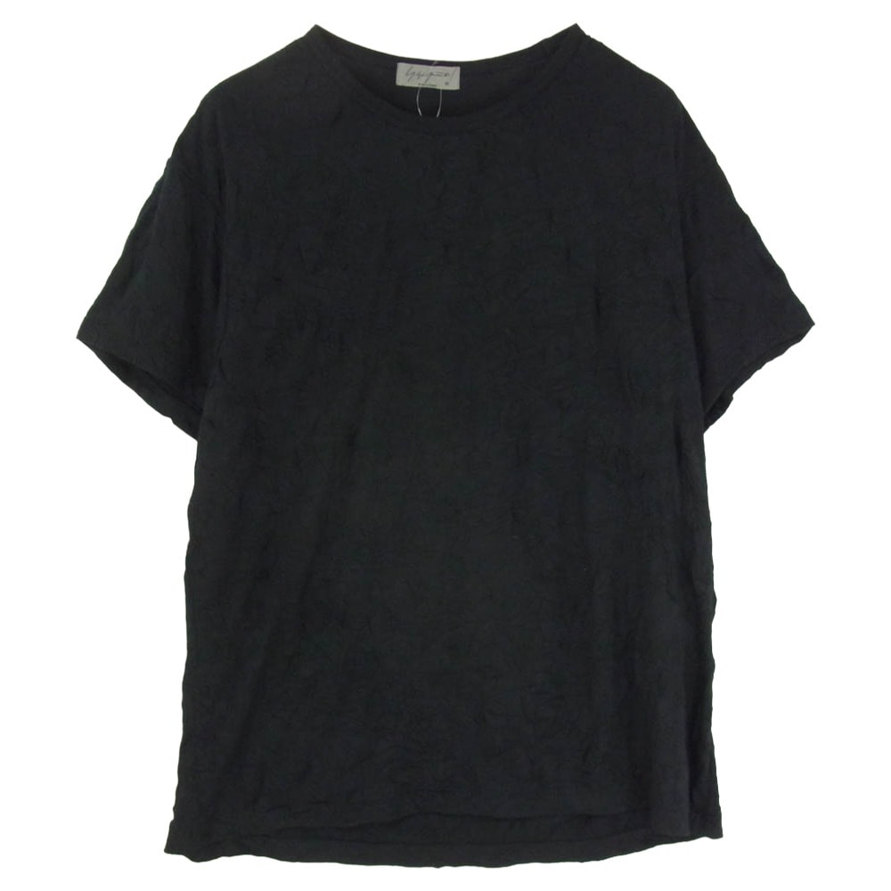 Yohji Yamamoto POUR HOMME ヨウジヤマモトプールオム Tシャツ 20SS HN-T87-889 天竺シワ加工 半袖カットソー Tシャツ ブラック系 3【中古】