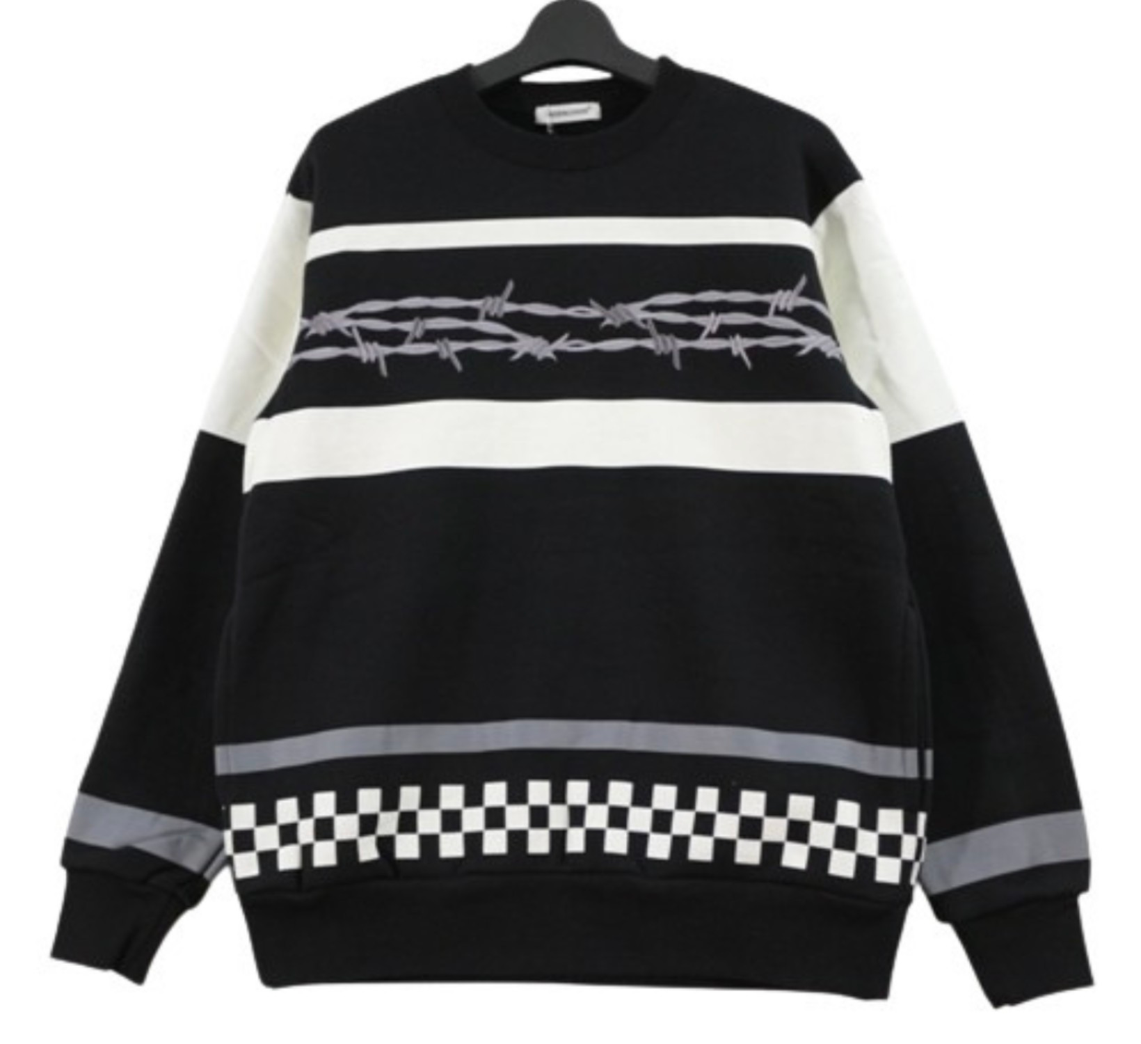 アンダーカバー ワイヤーニット トレーナー 黒×白