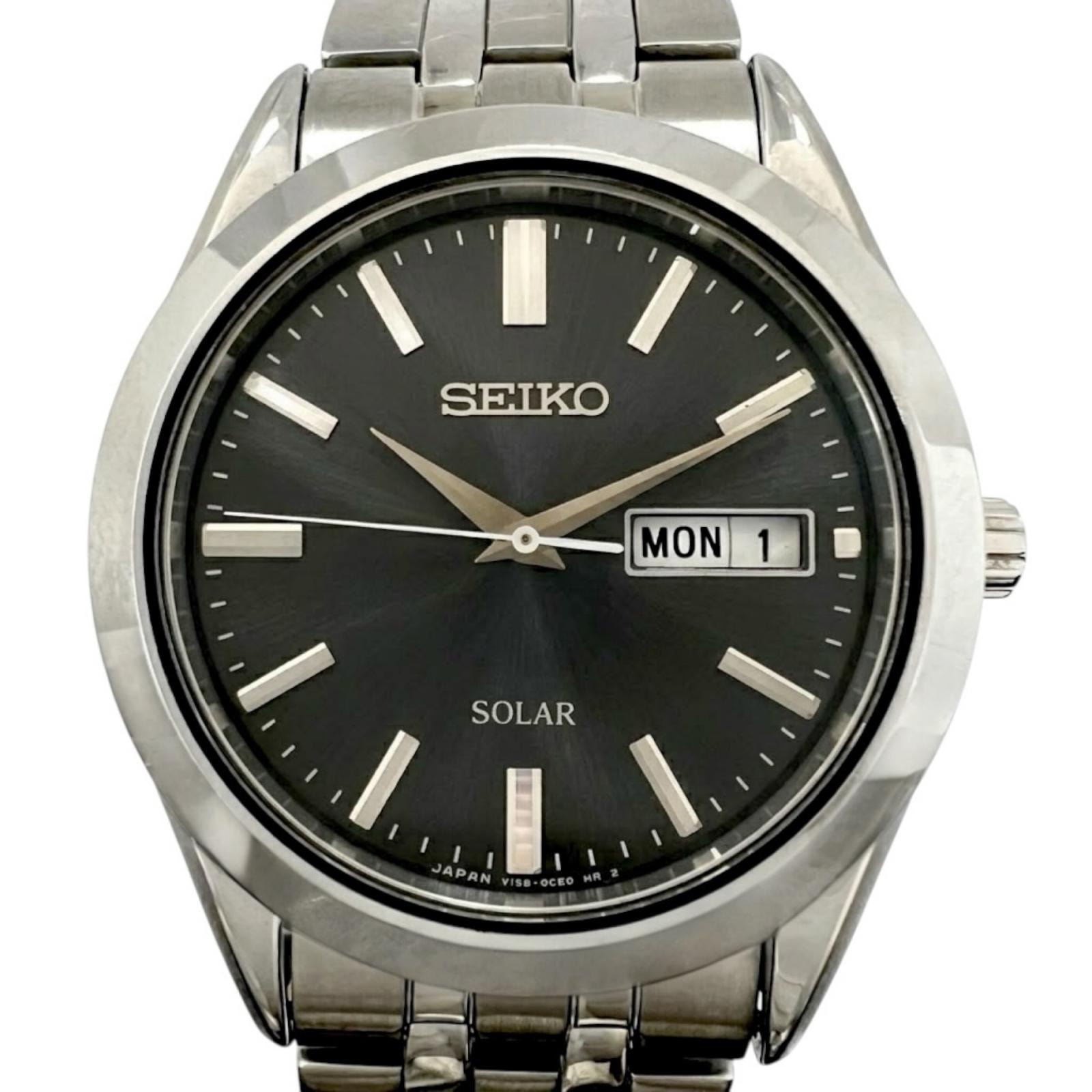 SEIKO セイコー スーパー 13006 腕時計 ステンレススチール ブラック/シルバー クォーツ ブラック文字盤 メンズ 1950年代製造【中古】