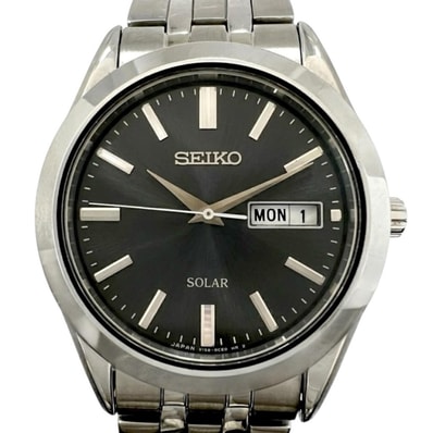 SEIKO セイコー スーパー 13006 腕時計 ステンレススチール ブラック/シルバー クォーツ ブラック文字盤 メンズ 1950年代製造【中古】