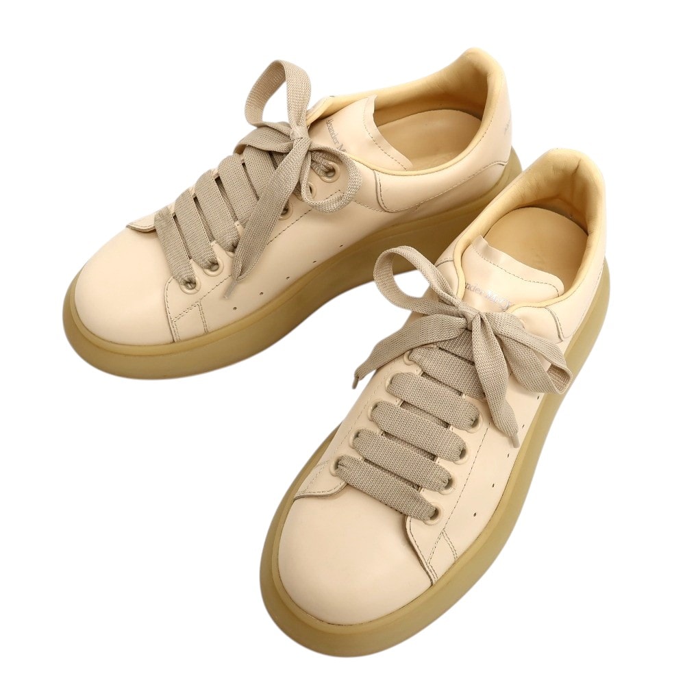 【中古】アレキサンダーマックイーン Alexander McQueen レザー スニーカー ピンクベージュ【サイズ40】【メンズ】