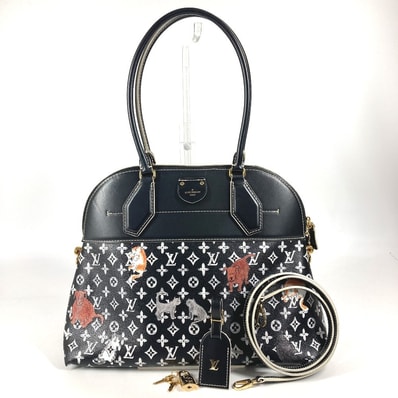 ルイヴィトン LOUIS VUITTON アルマスープル M44403 キャットグラム 猫 グレースコディントンコラボ トートバッグ カバン 肩掛け ショルダーバッグ レザー ノワール ブラック