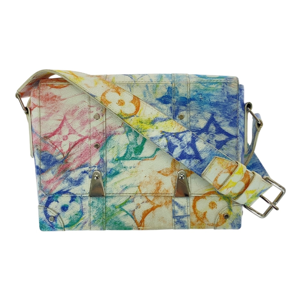 美品 LOUIS VUITTON ルイヴィトン モノグラム パステル トランク メッセンジャー PM マルチカラー シルバー金具 PVC ショルダーバッグ メッセンジャーバッグ 506064 【中古】