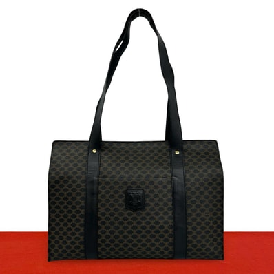 CELINE セリーヌ マカダム ブラゾン トリオンフ 柄 レザー PVC トートバッグ ブラック
96869