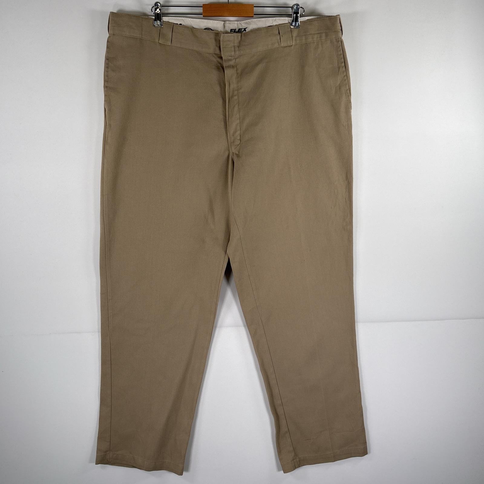古着 ディッキーズ Dickies ワークパンツ 874 チノパン テーパード ワンポイントロゴ  ベージュ メンズ