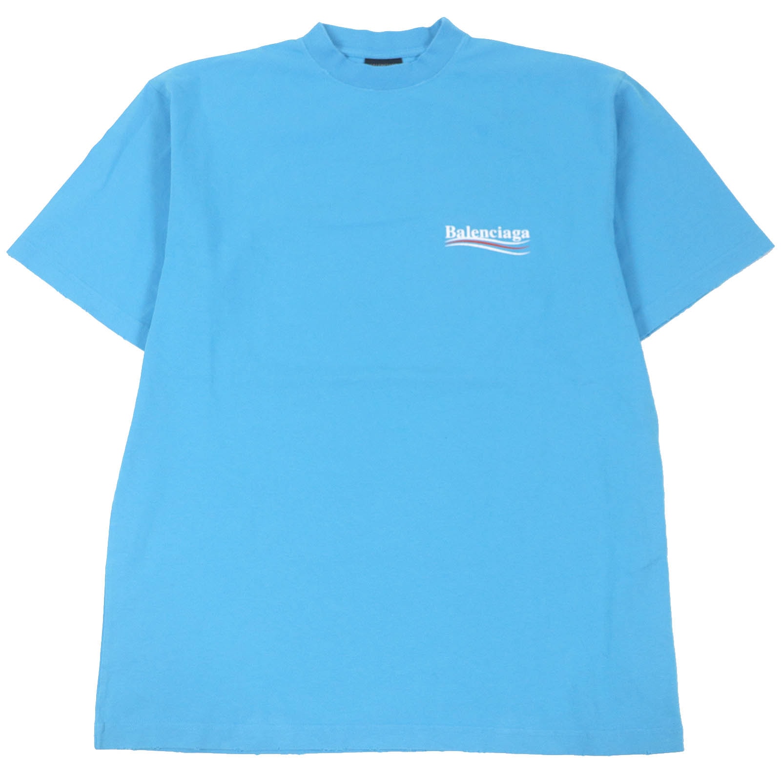 BALENCIAGA Women's Political Campaign T-shirt Large Fit "Blue Sky"