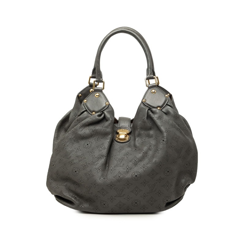 ルイ ヴィトン モノグラム マヒナ L ハンドバッグ トートバッグ M93441  アントラシット グレー レザー レディース LOUIS VUITTON 中古