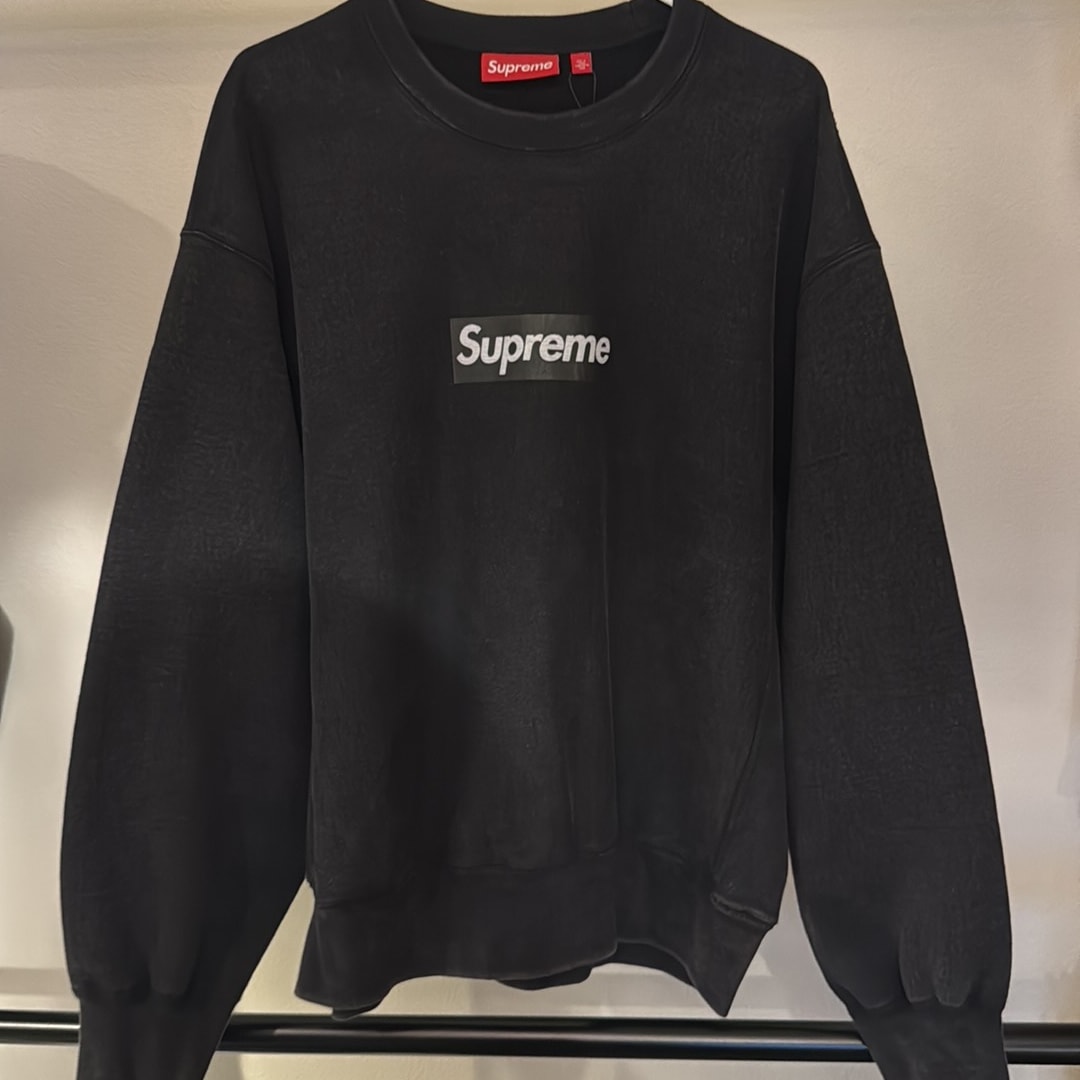 Supreme Washed Box Logo Crewneck "Black"