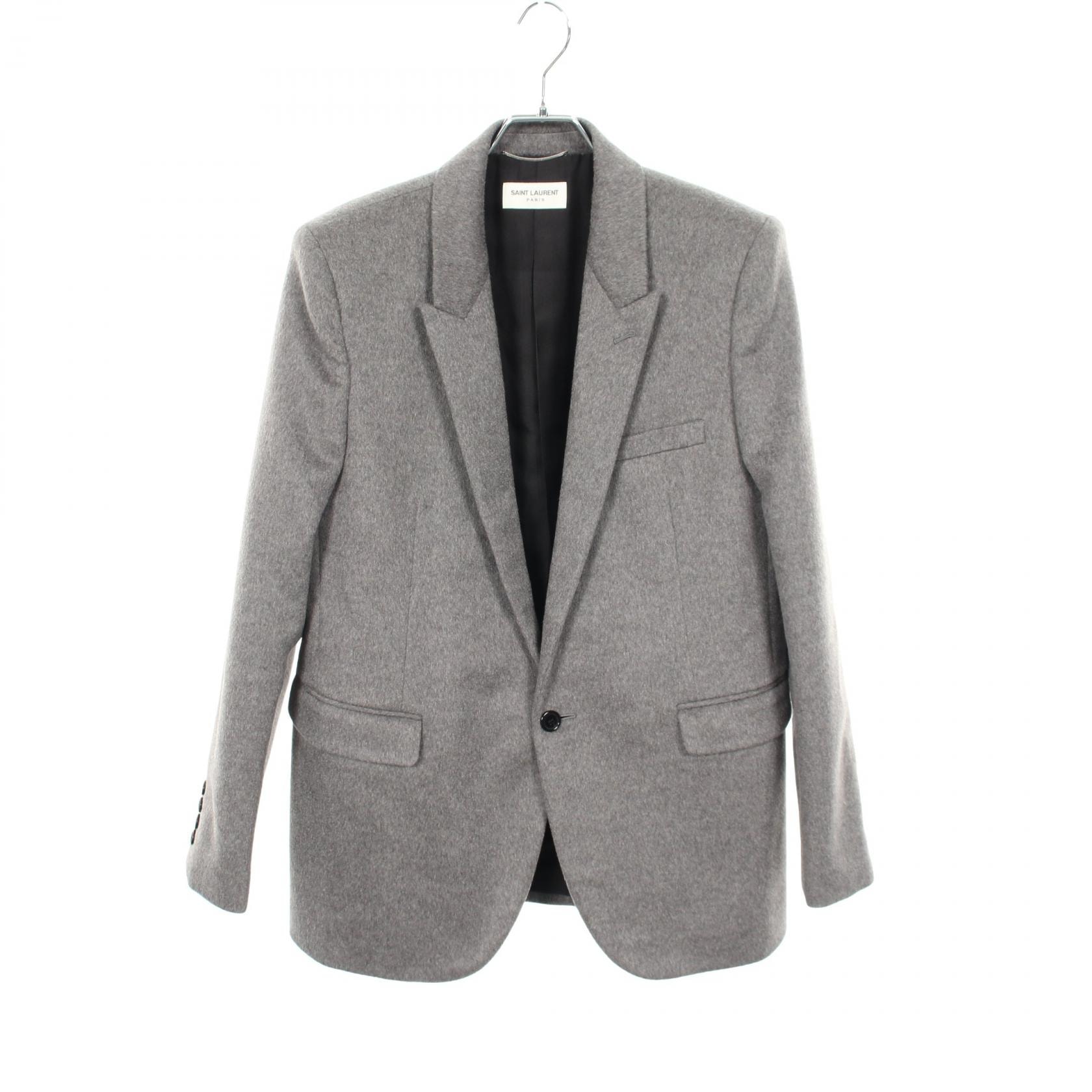 サンローランパリ SAINT LAURENT PARIS テーラードジャケット 衣料品 アウター ウール メンズ グレー系 612696 【中古】