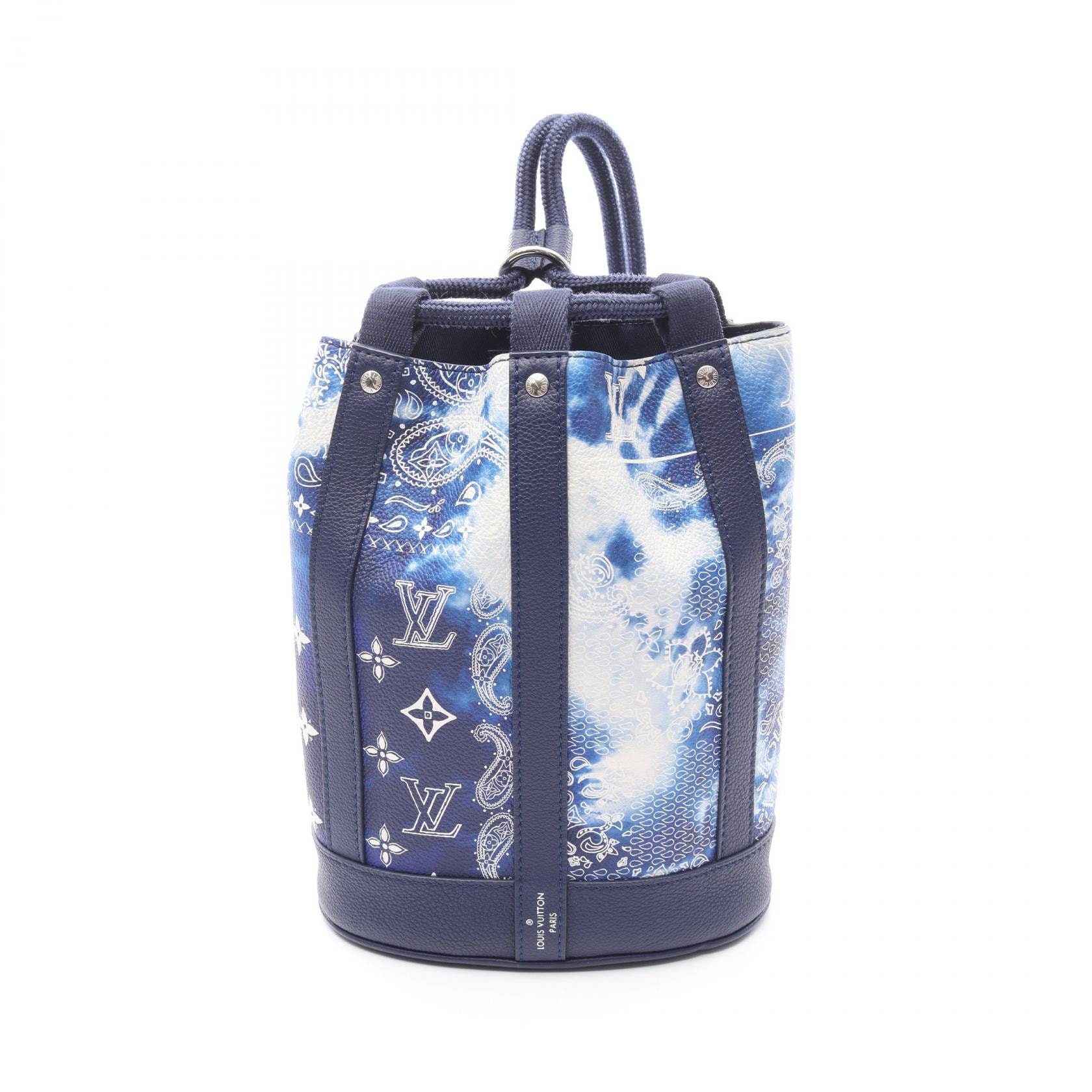 ルイ・ヴィトン LOUIS VUITTON ランドネPM ショルダーバッグ バッグ レザー PVCコーティングキャンバス モノグラム・バンダナ レディース ブルー系 M20562 【中古】