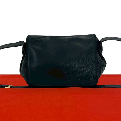 LOEWE ロエベ アナグラム ロゴ レザー ショルダーバッグ ブラック
82953