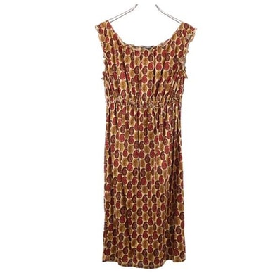 MAX MARA マックスマーラ 総柄 ノースリーブ ワンピース S ブラウン系