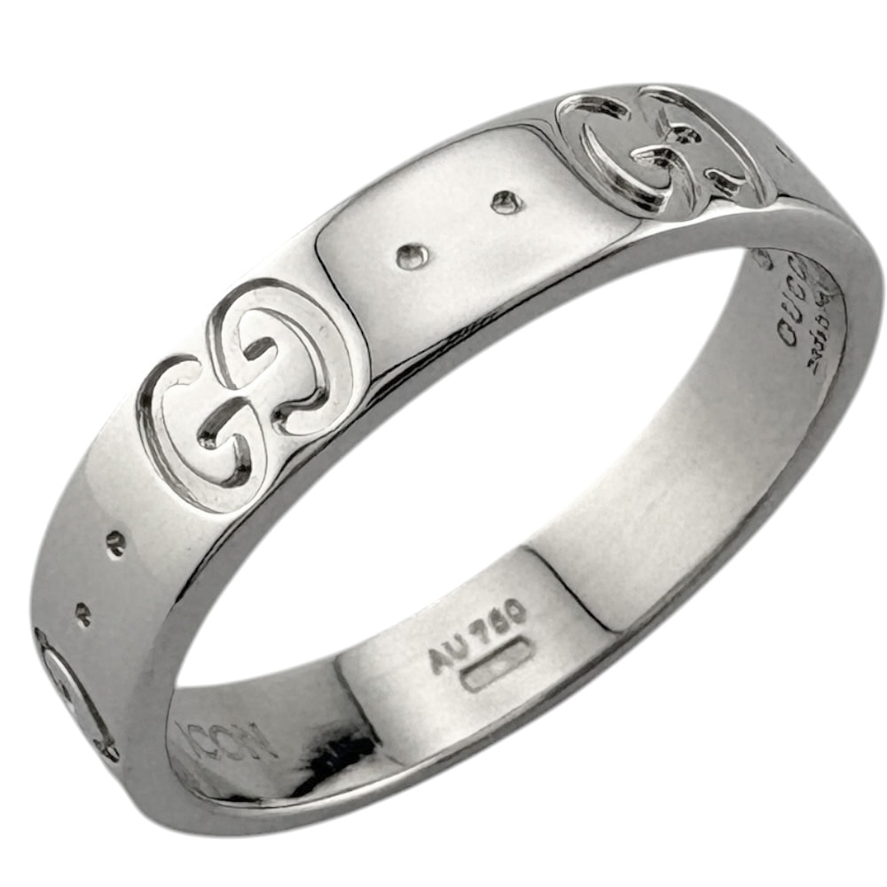 グッチ アイコン リング 指輪 12.5号 18金 K18ホワイトゴールド レディース GUCCI 中古