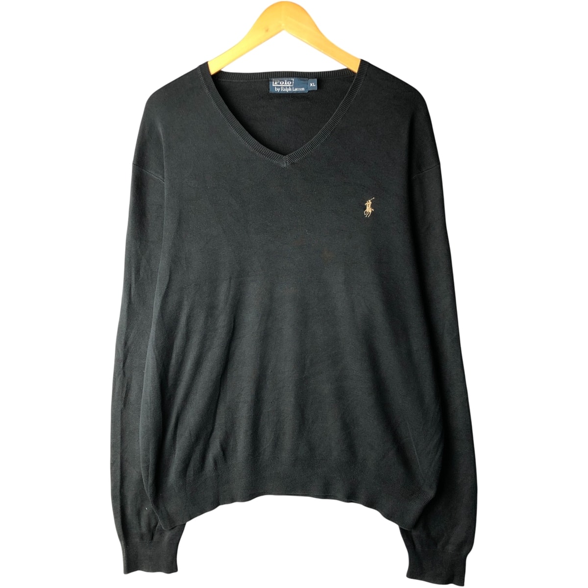古着 ラルフローレン Ralph Lauren POLO by Ralph Lauren Vネック ピマコットンニットセーター メンズXL相当/eaa482622