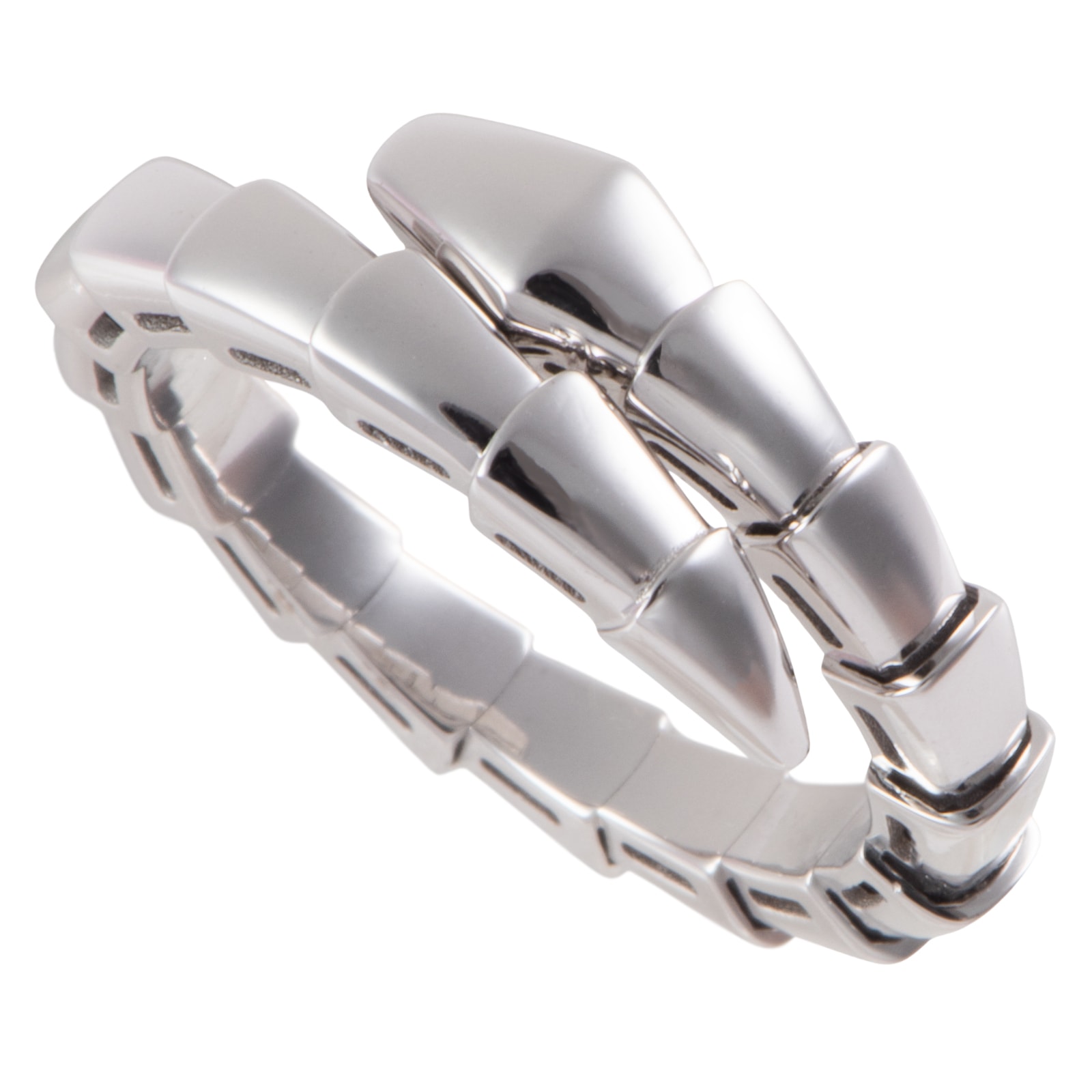 BVLGARI ブルガリ セルペンティ ヴァイパー リング 362138 指輪 14号 K18WG シルバー【中古】