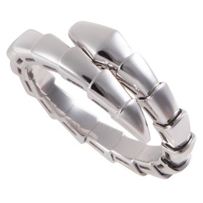 BVLGARI ブルガリ セルペンティ ヴァイパー リング 362138 指輪 14号 K18WG シルバー【中古】