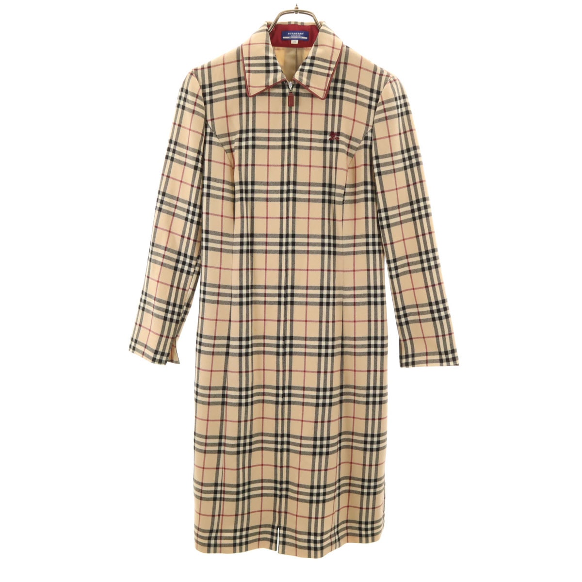 BURBERRY LONDON BLUE LABEL バーバリー ロンドン ブルーレーベル ノバチェック コート 38 ベージュ 三陽商会