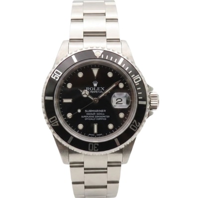 【中古】 ロレックス 腕時計 サブマリーナ デイト 16610 ステンレススチール シルバー 文字盤ブラック K番 ダイバー メンズ 男性 ROLEX