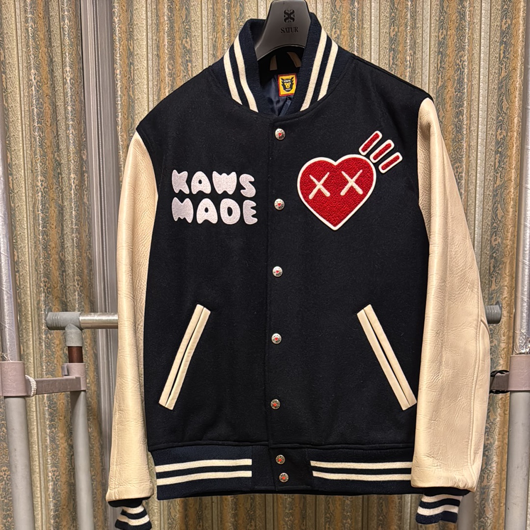 HUMAN MADE x KAWS VARSITY JACKET "Navy"