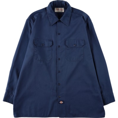 古着 ディッキーズ Dickies 長袖 ワークシャツ ボックスシャツ メンズXL相当/eaa665182