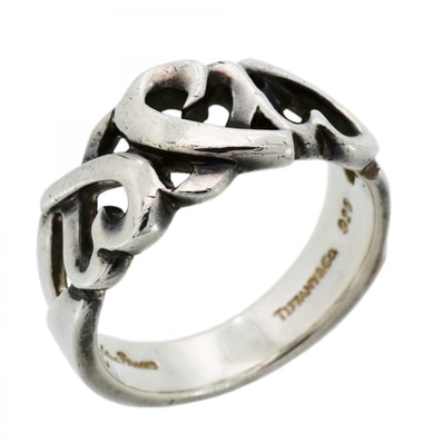 【6jdb0361-k】ティファニー リング トリプルラビングハート シルバー925 14.5号【中古】レディース