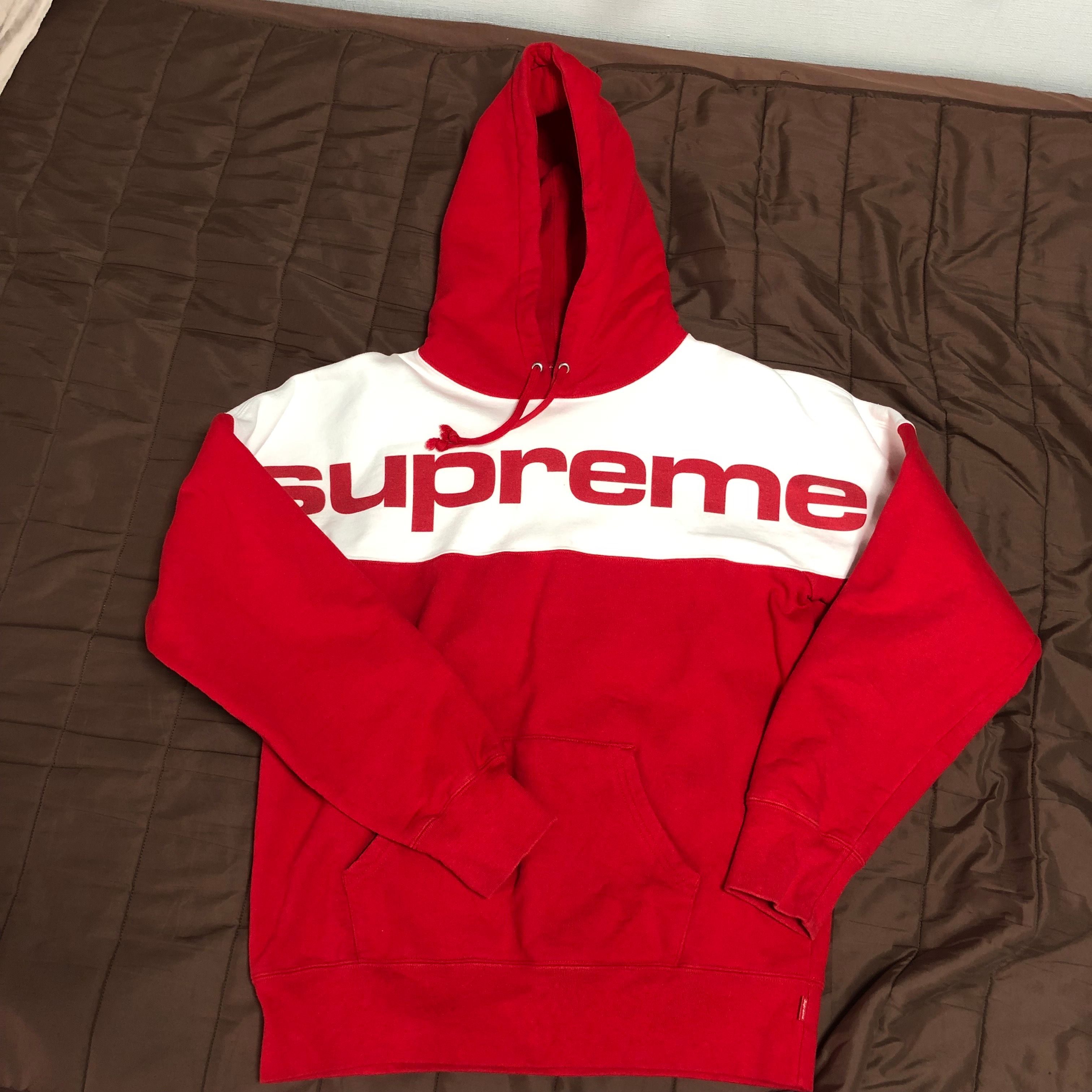Supreme Blocked Hooded Sweatshirt Red