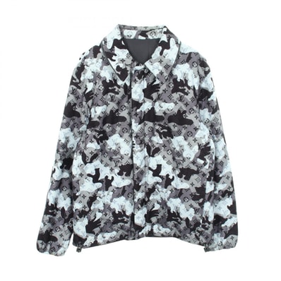 ルイ・ヴィトン LOUIS VUITTON リバーシブル カモダブルフェイスコーチ 中綿 衣料品 アウター ナイロン コットン グレー メンズ グレー系 / ブラック系 【中古】