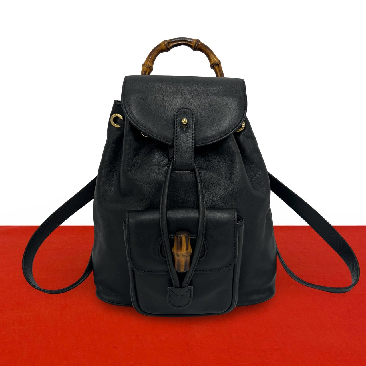 GUCCI グッチ バンブー レザー リュックサック ブラック
nd8-9